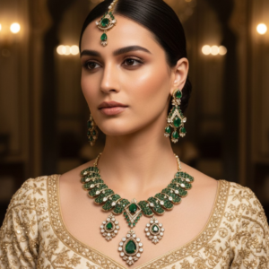 Green Bridal Necklace Set