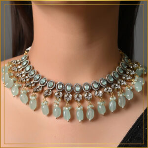 Aqua Crystal Drop Necklace