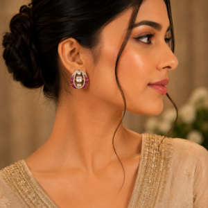 Designer Kundan Stud Earrings