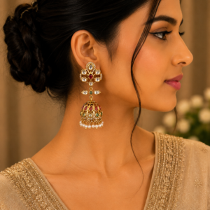 Kundan Bridal Jhumka Earrings