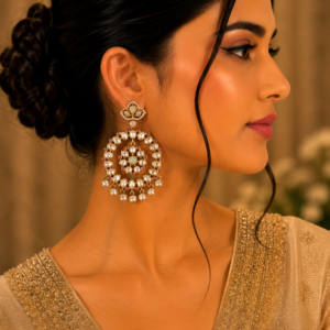 Classic Kundan Chandbali Earrings