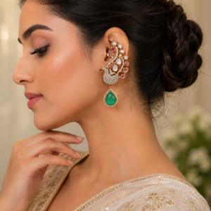 Peacock Ear Cuff Earrings