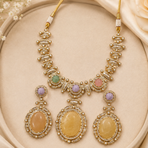 Classic Oval Stone Necklace Set