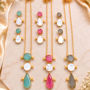 Pastel Stone Necklace Set